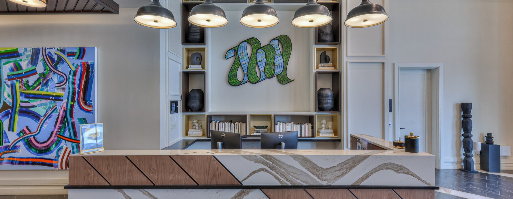 a leasing office front desk